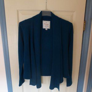 Energie Women's Teal Long Sleeve Open Front Cardigan M
